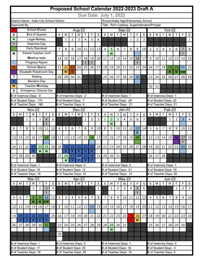 2022-2023 KCSD Calendar